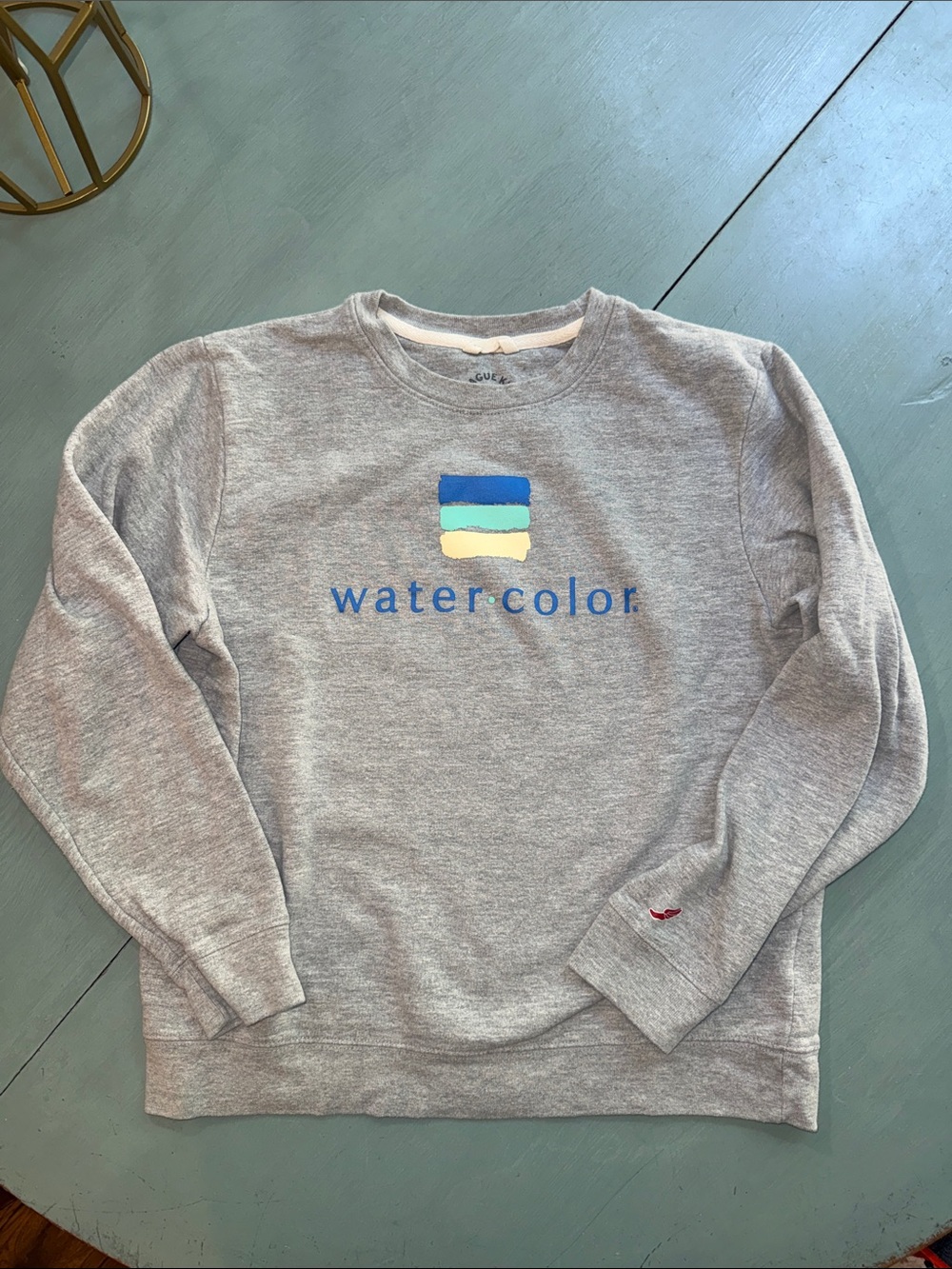 Youth XL Watercolor Graphic Crewneck Sweatshirt - Gray